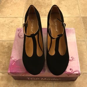 Modcloth Black Mary Jane Wedges